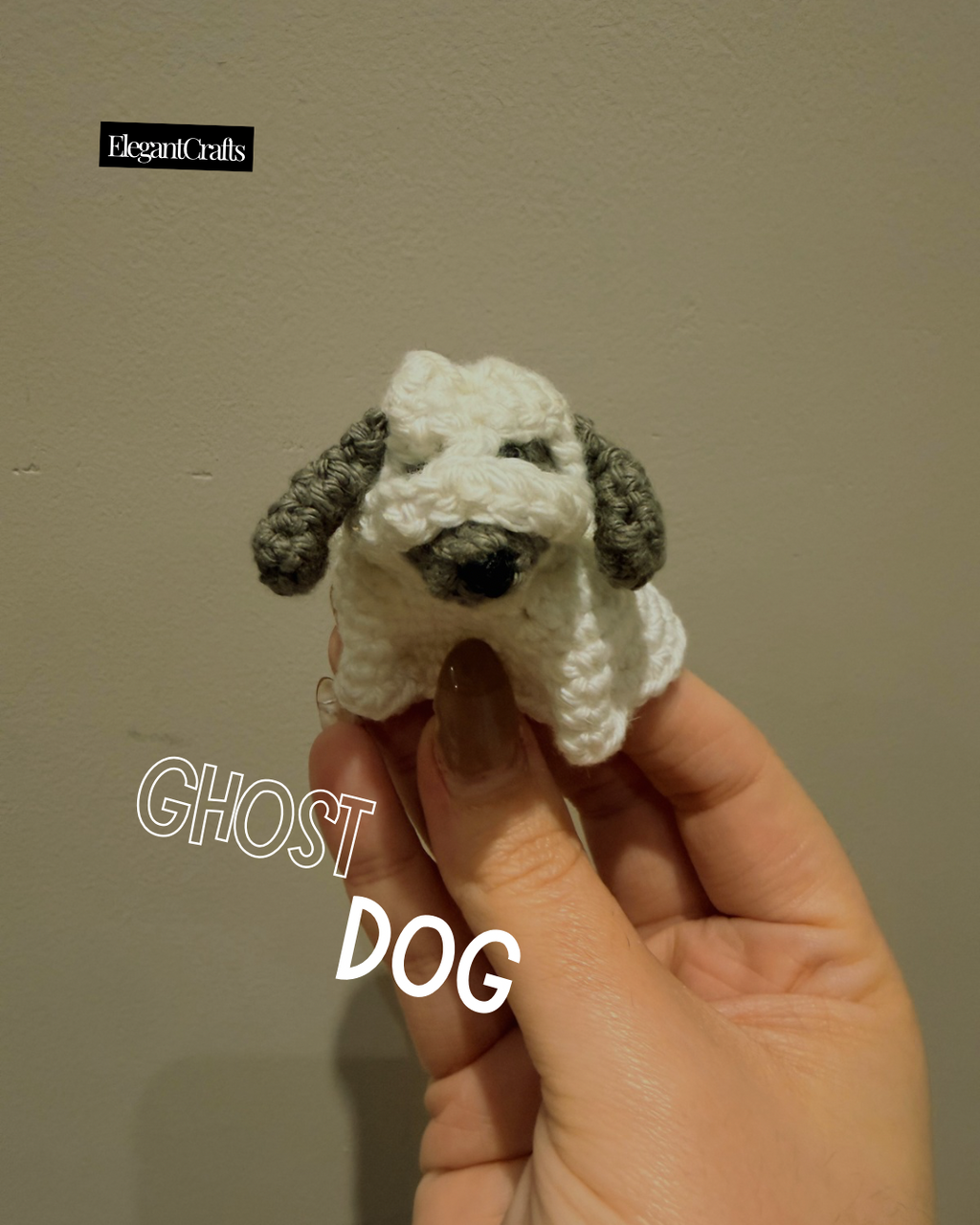 👻 Mini Ghost Dog – Handmade Halloween Decoration 🐶